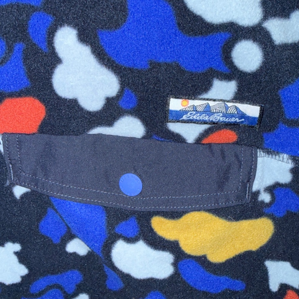 Eddie Bauer Blue And Red Patterned Pullover - image 4